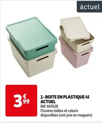 Auchan 1-BOITE EN PLASTIQUE 4L ACTUEL offre