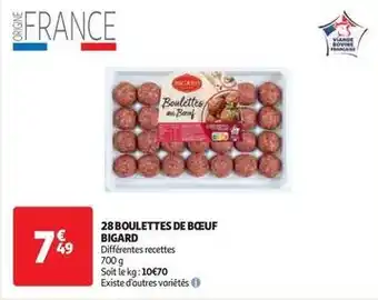 Auchan Supermarché Bigard - 28 boulettes de bœuf offre