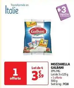 Auchan Supermarché Galbani - mozzarella offre