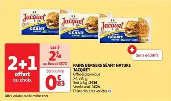 Auchan Supermarché Jacquet - pains burgers géant nature offre