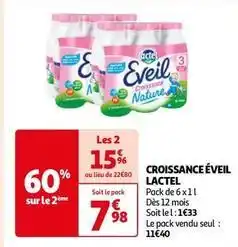 Auchan Supermarché Lactel - croissance éveil offre