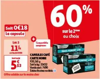 Auchan Carte noire - capsules café offre