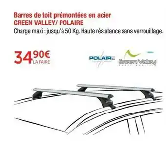Roady Barres De Toit Prémontées En Acier Green Valley - Polaire offre