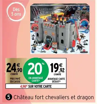 Château fort chevaliers et dragon
