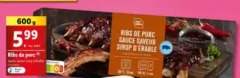 Lidl chef select Ribs de porc offre