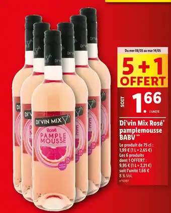 Lidl Di'Vin Mix Di’vin Mix Rosé pamplemousse BABV offre