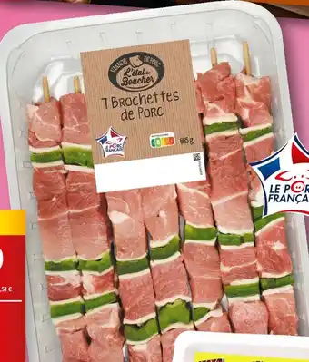 Lidl L'étal du Boucher 7 brochettes de porc offre