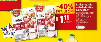 Lidl Saint Alby Lardons fumés au bois de hêtre & de chêne offre