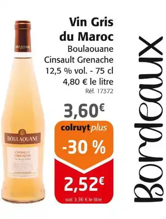 Colruyt Boulaouane Vin Gris du Maroc offre