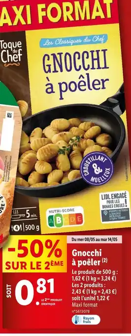 Lidl TOQUE DU CHEF Gnocchi à poêler offre