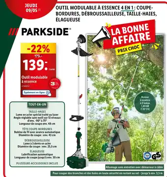 Lidl PARKSIDE Outil modulable à essence offre