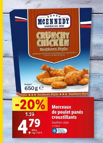 Lidl MCENNEDY Morceaux de poulet panés croustillants offre