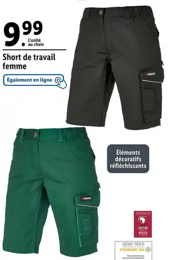 Lidl PARKSIDE Short de travail femme offre