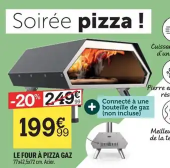LE FOUR À PIZZA GAZ 77x42,5x72 cm. Acier.