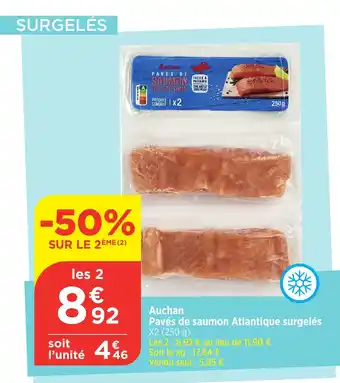 Bi1 Auchan Pavés de saumon Atlantique surgelés offre