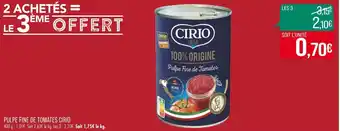 Match PULPE FINE DE TOMATES CIRIO offre