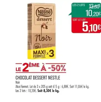 Match CHOCOLAT DESSERT NESTLE offre