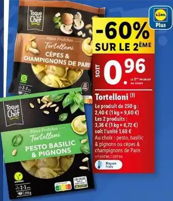 Lidl Toque du chef tortelloni offre