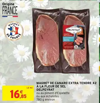 Intermarché Hyper MAGRET DE CANARD EXTRA TENDRE X2 À LA FLEUR DE SEL DELPEYRAT offre