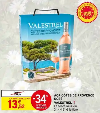 Intermarché Hyper AOP CÔTES DE PROVENCE ROSÉ VALESTREL offre