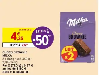 Intermarché Hyper CHOCO BROWNIE MILKA offre