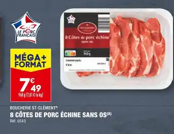 ALDI BOUCHERIE ST-CLÉMENT 8 CÔTES DE PORC ÉCHINE SANS OS offre