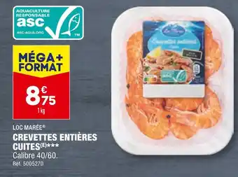 ALDI LOC MARÉE CREVETTES ENTIÈRES CUITES offre