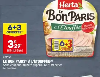 ALDI HERTA LE BON PARIS À L’ÉTOUFFÉE offre