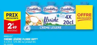 ALDI BRIDÉLICE CRÈME LÉGÈRE FLUIDE UHT offre