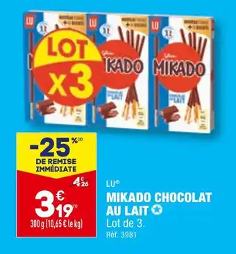 ALDI LU MIKADO CHOCOLAT AU LAIT offre