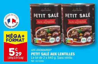 ALDI LES LÉGENDAIRES PETIT SALÉ AUX LENTILLES offre