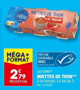 ALDI LES DORIS MIETTES DE THON offre