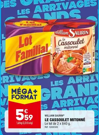 ALDI WILLIAM SAURIN LE CASSOULET MITONNÉ offre