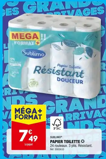 ALDI SUBLIMO PAPIER TOILETTE offre