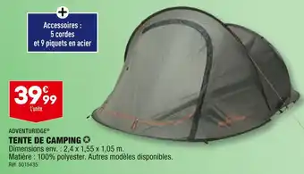 ALDI ADVENTURIDGE TENTE DE CAMPING offre