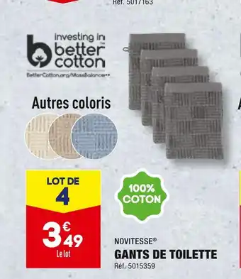 ALDI NOVITESSE GANTS DE TOILETTE offre