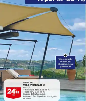 ALDI GARDENLINE VOILE D’OMBRAGE offre