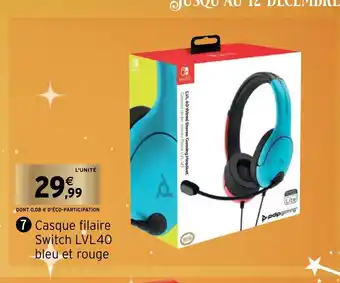Intermarché Casque Filaire Switch LVL40 Bleu Et Rouge offre