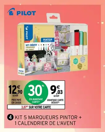 Intermarché Kit 5 Marqueurs Pintor + 1 Calendier De L'Avent offre