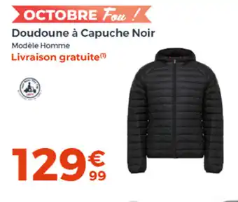 Doudoune a Capuche Noir