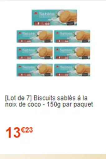 [Lot De 7] Biscuits Sablès A La Noix De Coco - 150g Par Paquet