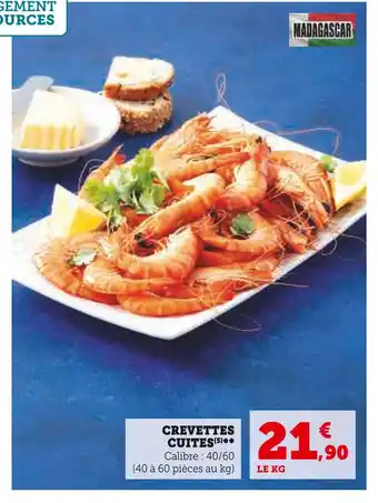 Super U CREVETTES CUITES offre