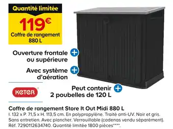 Castorama KETER Coffre de rangement Store It Out Midi 880 L offre