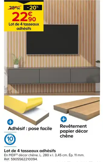 Castorama Lot de 4 tasseaux adhésifs offre