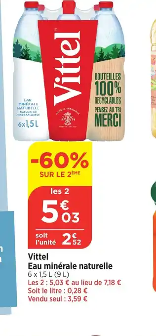 Maximarché Eau minérale naturelle offre