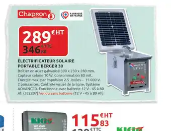 Rural Master ÉLECTRIFICATEUR SOLAIRE PORTABLE BERGER 30 offre