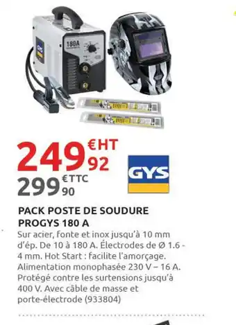 Rural Master PACK POSTE DE SOUDURE PROGYS 180 A offre