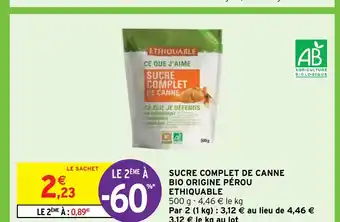 Intermarché Express SUCRE COMPLET DE CANNE BIO ORIGINE PÉROU offre