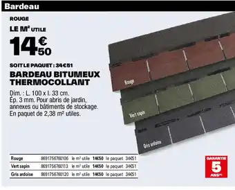 BARDEAU BITUMEUX THERMOCOLLANT