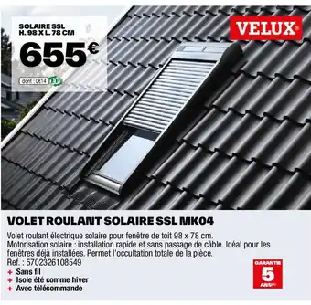 Brico Dépôt VOLET ROULANT SOLAIRE SSL MK04 offre